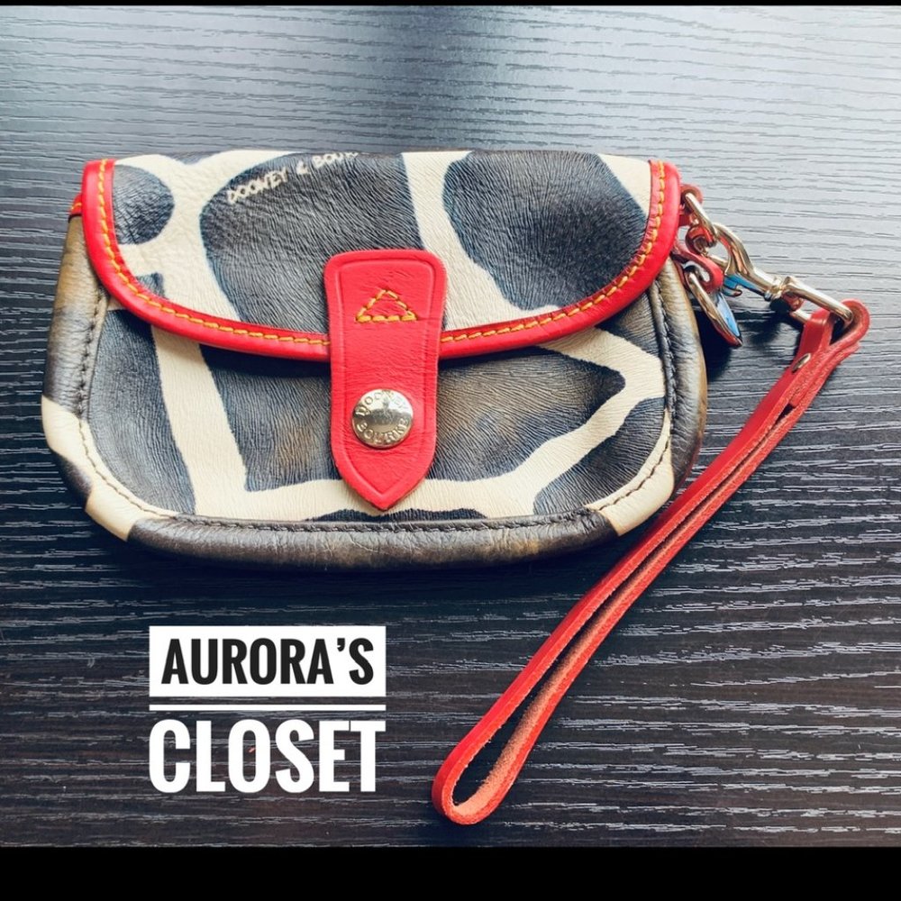 VTG Dooney & Bourke DB Zebra Leather Wristlet